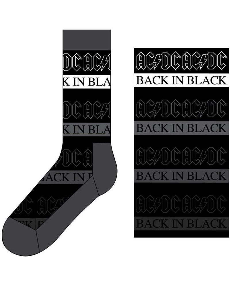 AC/DC Black Socks - Back In Black $3.48 Footware