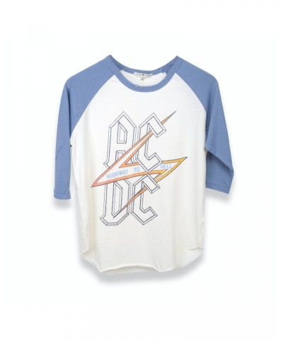 AC/DC Blue Highway To Hell White Lightening Bolt Raglan $1.65 Shirts