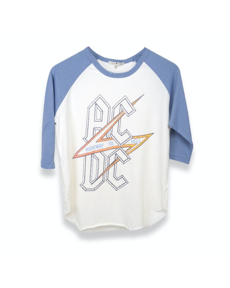 AC/DC Blue Highway To Hell White Lightening Bolt Raglan $1.65 Shirts