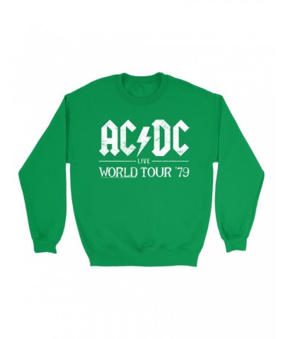 AC/DC Bright Colored Sweatshirt | Live In Concert 1979 Distressed Sweatshirt $13.28 Sweatshirts