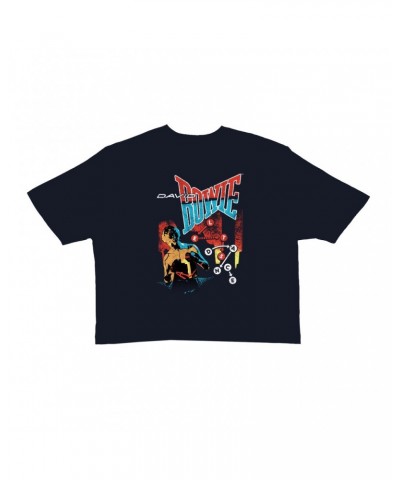 David Bowie Ladies' Crop Tee | Let's Dance Tour Image Crop T-shirt $9.43 Shirts