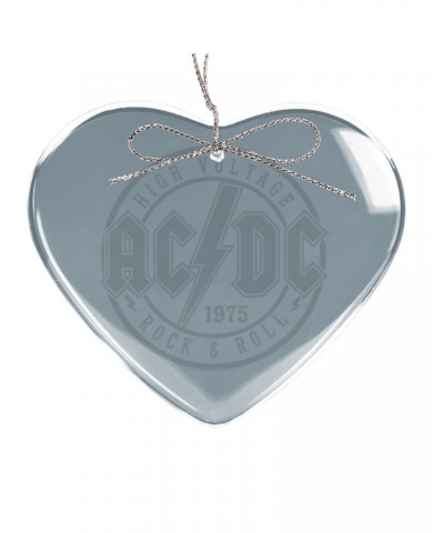 AC/DC High Voltage Rock & Roll Heart Laser-Etched Glass Ornament $5.58 Decor