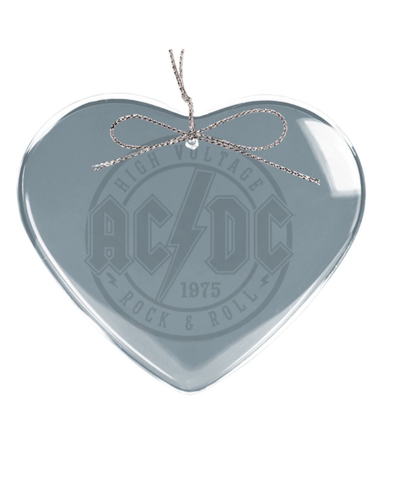 AC/DC High Voltage Rock & Roll Heart Laser-Etched Glass Ornament $5.58 Decor