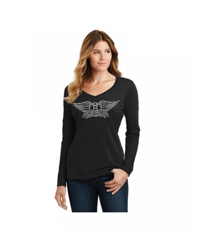 Aerosmith Bling Long Sleeve Fan Favorite V Neck $21.48 Shirts