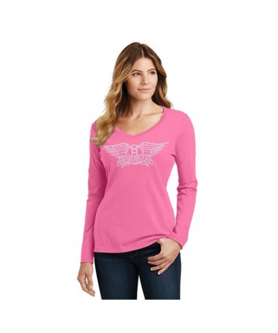 Aerosmith Bling Long Sleeve Fan Favorite V Neck $21.48 Shirts