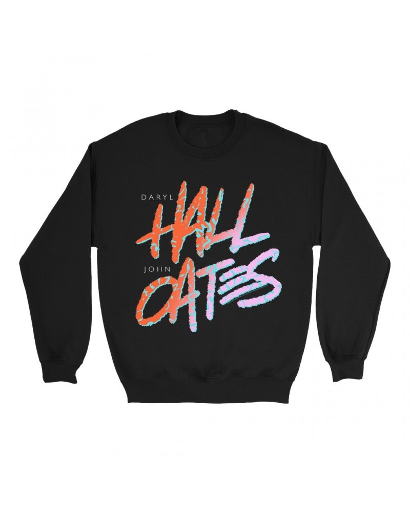 Daryl Hall & John Oates Sweatshirt | Retro Graffiti Logo Sweatshirt $10.83 Sweatshirts