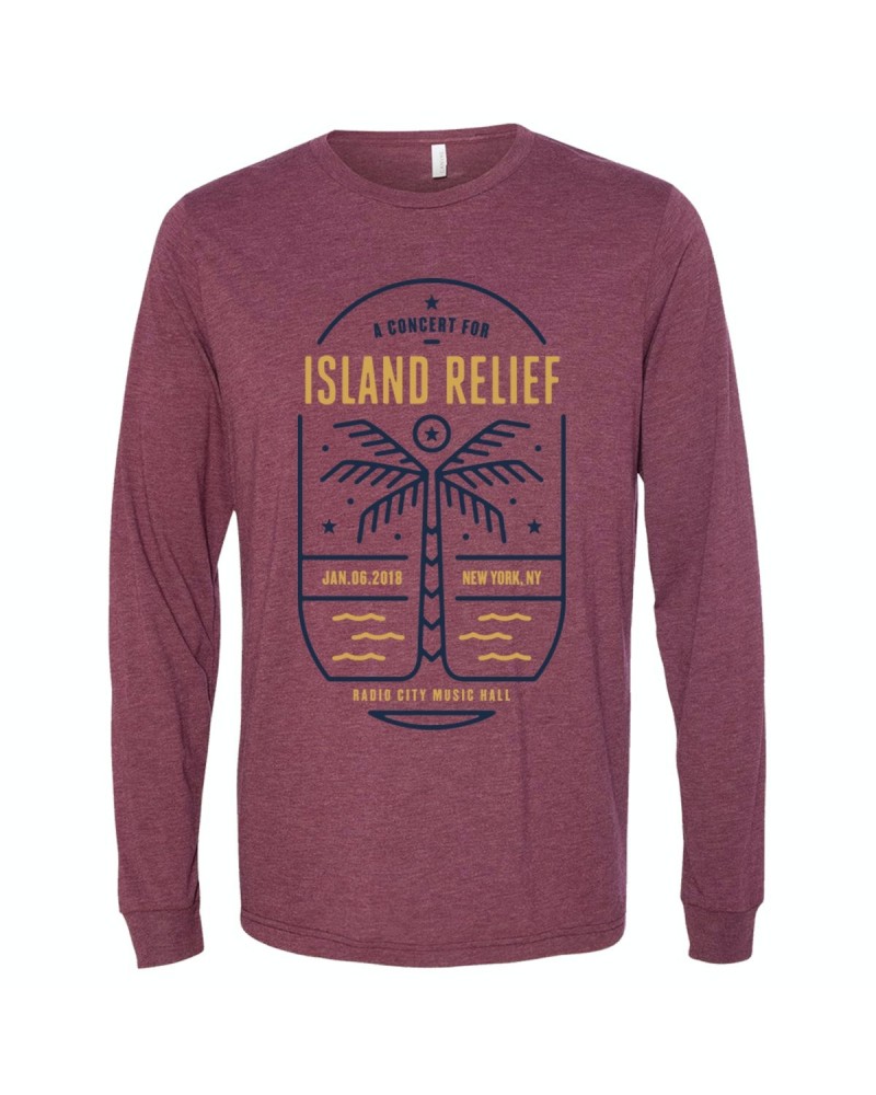 Dave Matthews Band Concert for Island Relief Palm Tree Long Sleeve $16.80 Shirts