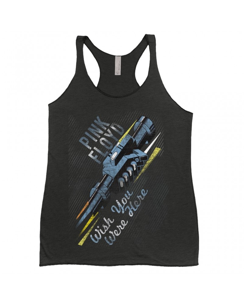 Pink Floyd Ladies' Tank Top | Wish You Were Here Handshake Art Shirt $13.32 Shirts