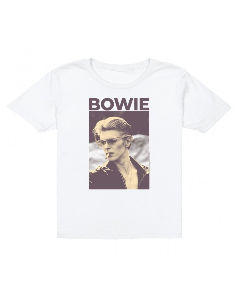 David Bowie Kids T-Shirt | The Man Who Fell To Earth Sepia Photo Kids T-Shirt $11.48 Kids