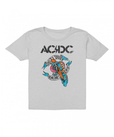 AC/DC Kids T-Shirt | Colorful Dirty Deeds Done Dirt Cheap Tattoo Distressed Kids T-Shirt $10.98 Kids