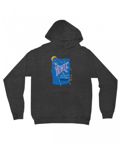 David Bowie Hoodie | Serious Moonlight 1983 Tour Hoodie $15.98 Sweatshirts