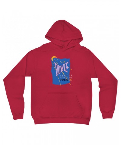 David Bowie Hoodie | Serious Moonlight 1983 Tour Hoodie $15.98 Sweatshirts