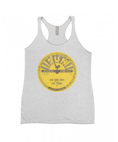 Carl Perkins Ladies' Tank Top | Blue Suede Shoes Record Label Distressed Shirt $11.58 Shirts