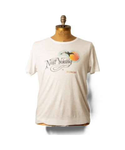 Neil Young Soft Organic Vintage In Concert Men's White T-shirt $16.50 Shirts