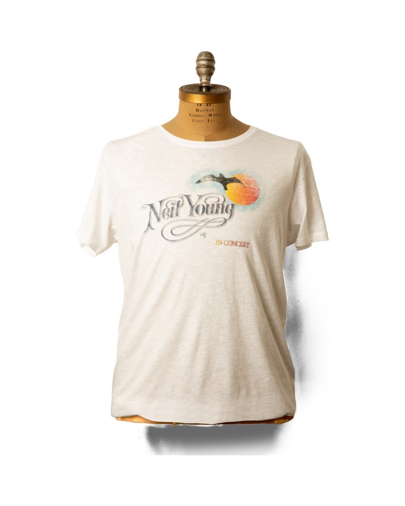 Neil Young Soft Organic Vintage In Concert Men's White T-shirt $16.50 Shirts