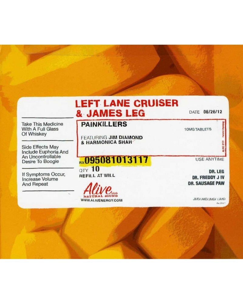 Left Lane Cruiser & James Leg PAINKILLERS CD $5.44 CD