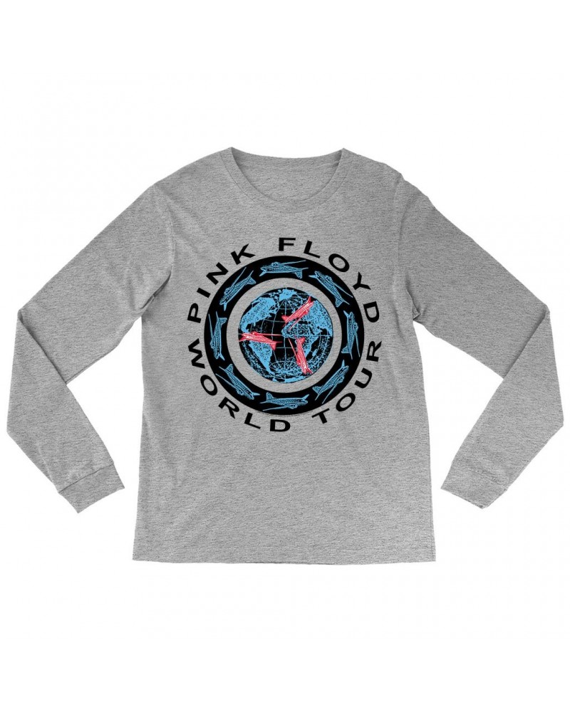 Pink Floyd Long Sleeve Shirt | World Tour 1987 Circular Logo Shirt $11.98 Shirts