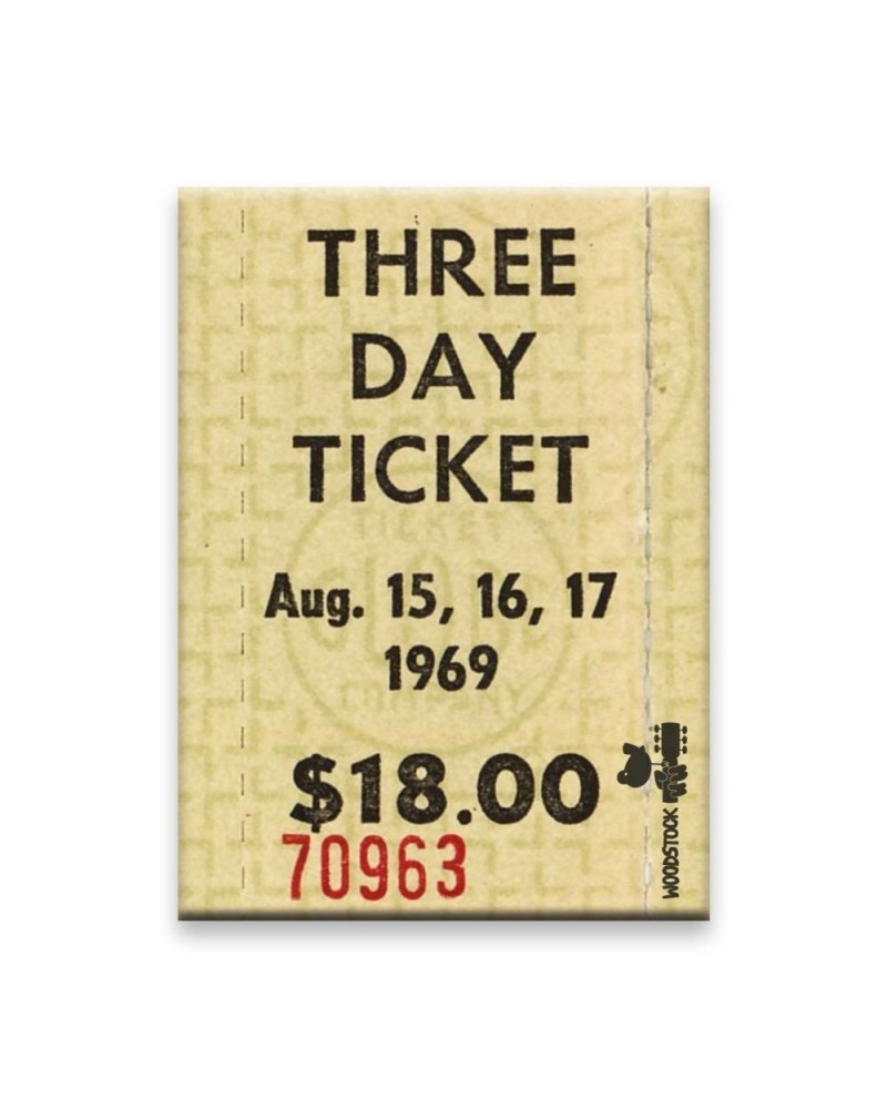 Woodstock Ticket 2.5" x 3.5" Flat Magnet $2.15 Decor