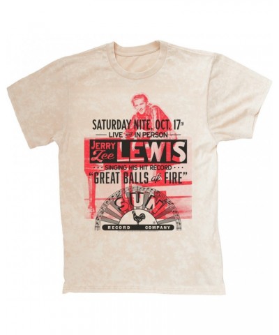 Jerry Lee Lewis Sun Records T-shirt | Great Balls of Fire Live In Concert Sun Records Mineral Wash Shirt $10.78 Shirts