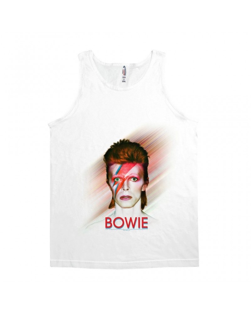 David Bowie Unisex Tank Top | Flash Frame Colorful Bowie Image Shirt $11.48 Shirts