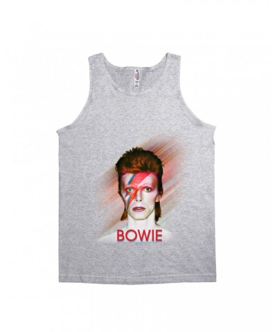 David Bowie Unisex Tank Top | Flash Frame Colorful Bowie Image Shirt $11.48 Shirts