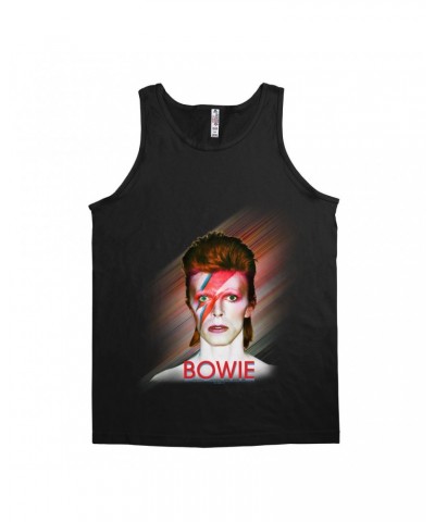 David Bowie Unisex Tank Top | Flash Frame Colorful Bowie Image Shirt $11.48 Shirts