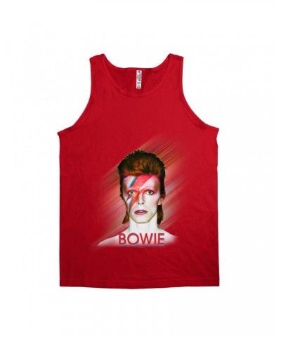 David Bowie Unisex Tank Top | Flash Frame Colorful Bowie Image Shirt $11.48 Shirts