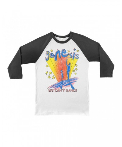 Genesis 3/4 Sleeve Baseball Tee | We Can't Dance Colorful Sketch Distressed Shirt $11.38 Shirts