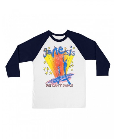 Genesis 3/4 Sleeve Baseball Tee | We Can't Dance Colorful Sketch Distressed Shirt $11.38 Shirts