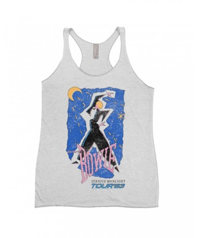 David Bowie Ladies' Tank Top | Serious Moonlight Tour 1984 Sketched Shirt $9.55 Shirts