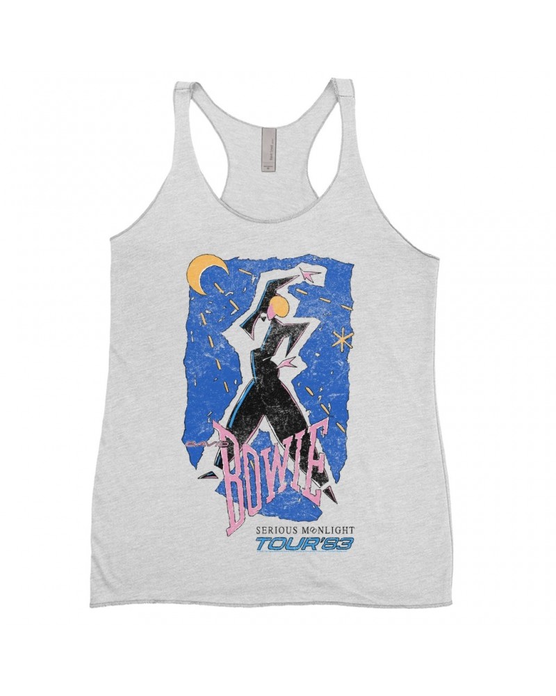 David Bowie Ladies' Tank Top | Serious Moonlight Tour 1984 Sketched Shirt $9.55 Shirts