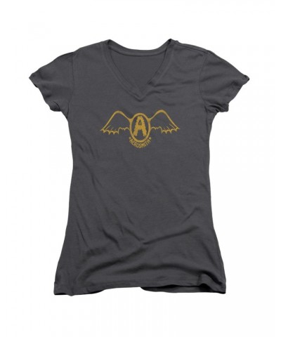 Aerosmith Junior's V-Neck Shirt | RETRO LOGO Junior's Tee $8.60 Shirts