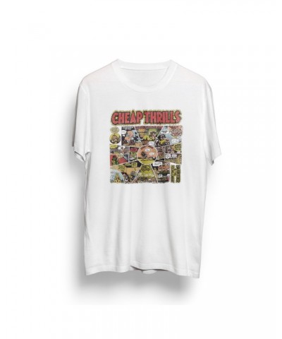 Janis Joplin Natural Cheap Thrills Cartoon T-Shirt $12.00 Shirts