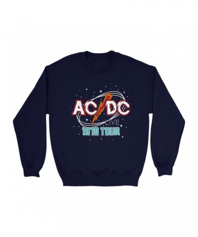 AC/DC Sweatshirt | Red Universe 1978 Tour Design Sweatshirt $15.38 Sweatshirts