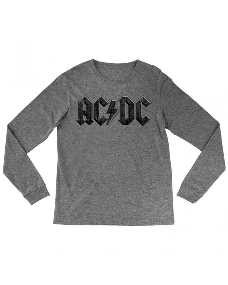 AC/DC Heather Long Sleeve Shirt | Crocodile Texture Logo Shirt $14.38 Shirts