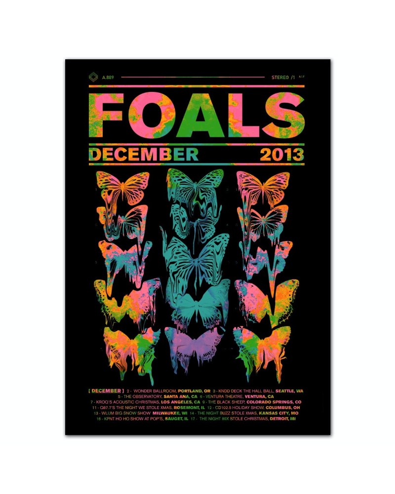 Foals Neon Butterfly Poster $5.10 Decor