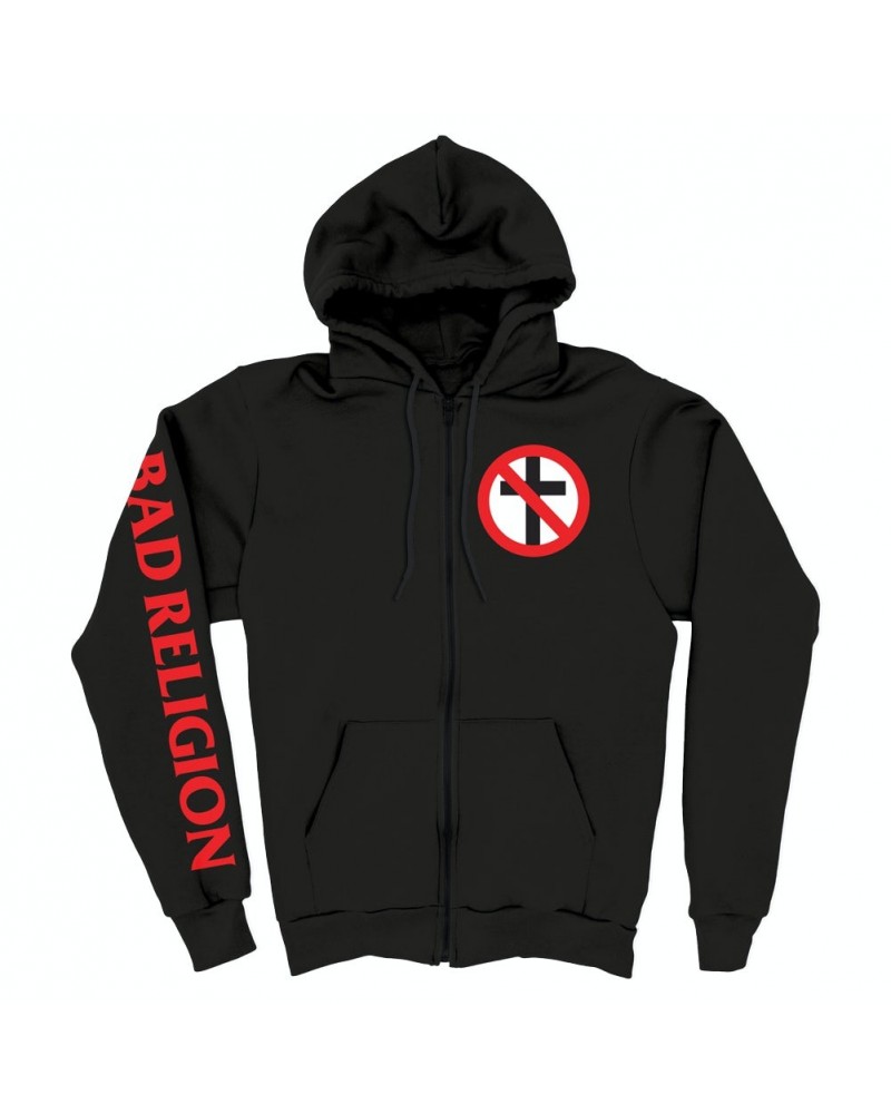 Bad Religion Crossbuster Zip Up Hoodie (Black) $25.20 Sweatshirts