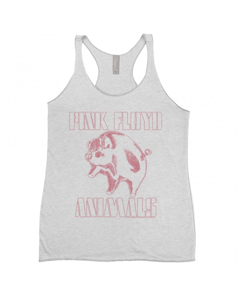 Pink Floyd Ladies' Tank Top | Pink Distressed 1978 NYC In The Flesh Concert Shirt $12.16 Shirts