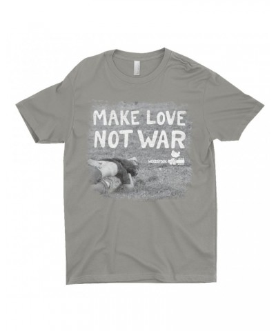 Woodstock T-Shirt | Make Love Not War Famous Image Distressed Shirt $11.73 Shirts