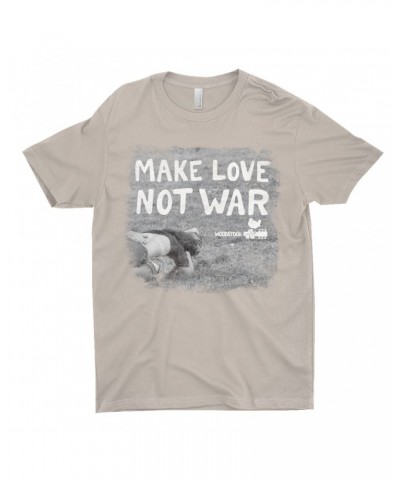 Woodstock T-Shirt | Make Love Not War Famous Image Distressed Shirt $11.73 Shirts