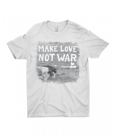 Woodstock T-Shirt | Make Love Not War Famous Image Distressed Shirt $11.73 Shirts