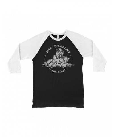 Bad Company 3/4 Sleeve Baseball Tee | Run With The Pack 1976 Tour Shirt $10.18 Shirts