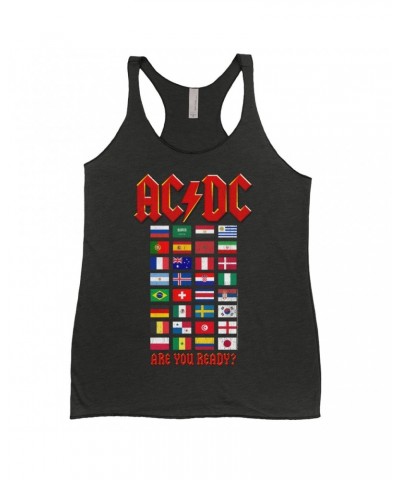 AC/DC Ladies' Tank Top | Are You Ready Tour Destination Flags Shirt $10.71 Shirts