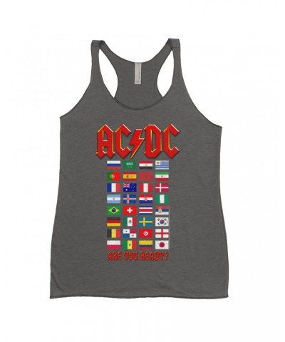 AC/DC Ladies' Tank Top | Are You Ready Tour Destination Flags Shirt $10.71 Shirts