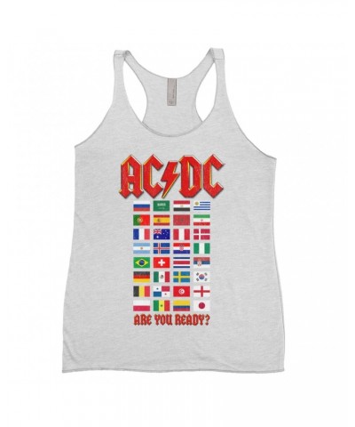 AC/DC Ladies' Tank Top | Are You Ready Tour Destination Flags Shirt $10.71 Shirts