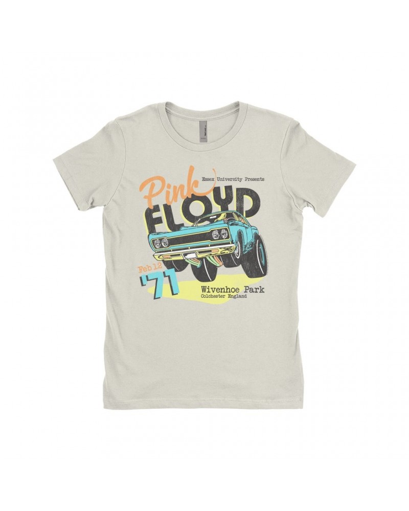 Pink Floyd Ladies' Boyfriend T-Shirt | Essex University Plymouth Roadrunner Concert Promotion Distressed Shirt $8.98 Shirts