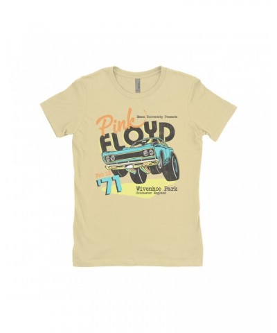 Pink Floyd Ladies' Boyfriend T-Shirt | Essex University Plymouth Roadrunner Concert Promotion Distressed Shirt $8.98 Shirts