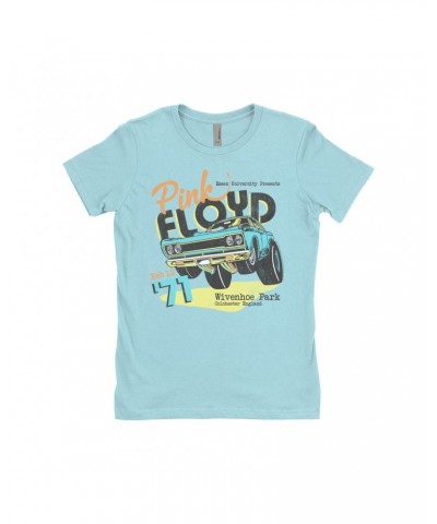 Pink Floyd Ladies' Boyfriend T-Shirt | Essex University Plymouth Roadrunner Concert Promotion Distressed Shirt $8.98 Shirts