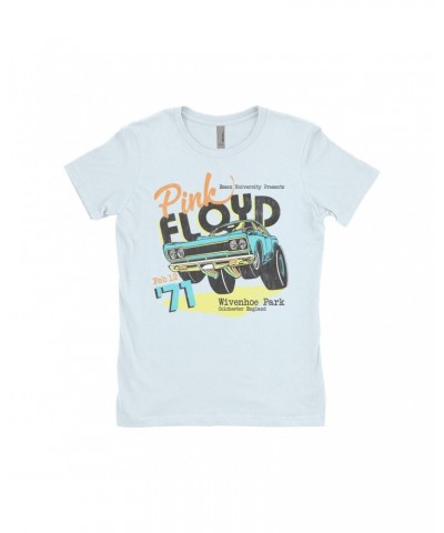 Pink Floyd Ladies' Boyfriend T-Shirt | Essex University Plymouth Roadrunner Concert Promotion Distressed Shirt $8.98 Shirts