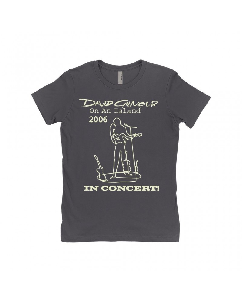 David Gilmour Ladies' Boyfriend T-Shirt | On An Island In Concert 2006 Shirt $7.98 Shirts